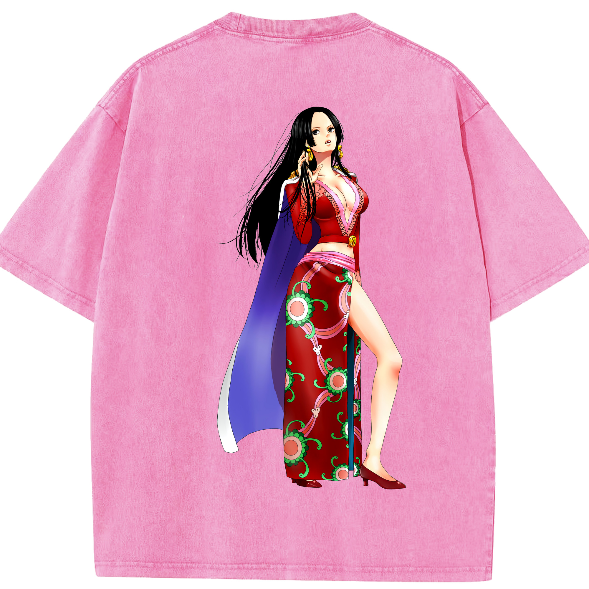 ワンピース ボア・ハンコック ONE PIECE Boa·Hancock 綿100% ヴィンテージ風 半袖Tシャツ（背面プリント）